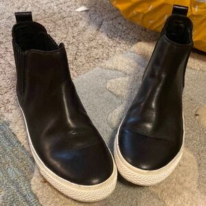 Loeffler Randall Women’s 8 Crosby Black Leather High-Top Sneaker